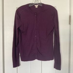 Purple Button-Up Cardigan